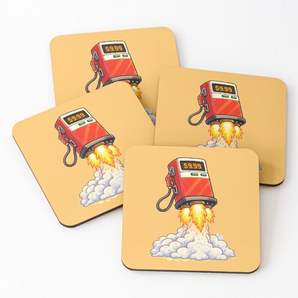 Item preview, Gas Prices To The Moon Funny Sticker | Rocket Fuel Pump Meme designed and sold by SimplyJasper.
