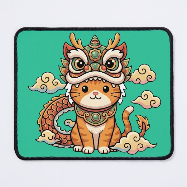 Item preview, Kawaii Chinese Dragon Cat - Cute Lunar New Year Lion Dance  designed and sold by MythoWorldddd.