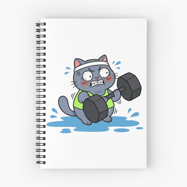 Item preview, Kawaii Gym Cat Weightlifting Giant - Dumbbell Funny Fitness Pre Workout Shirt designed and sold by Inna Myrien.
