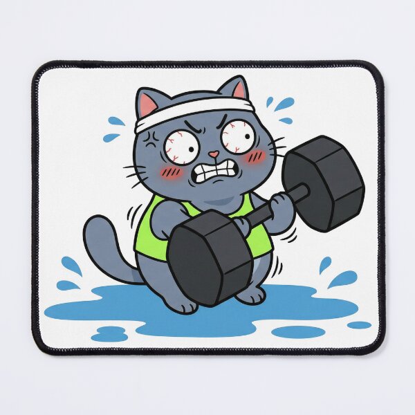 Item preview, Kawaii Gym Cat Weightlifting Giant - Dumbbell Funny Fitness Pre Workout Shirt designed and sold by Inna Myrien.