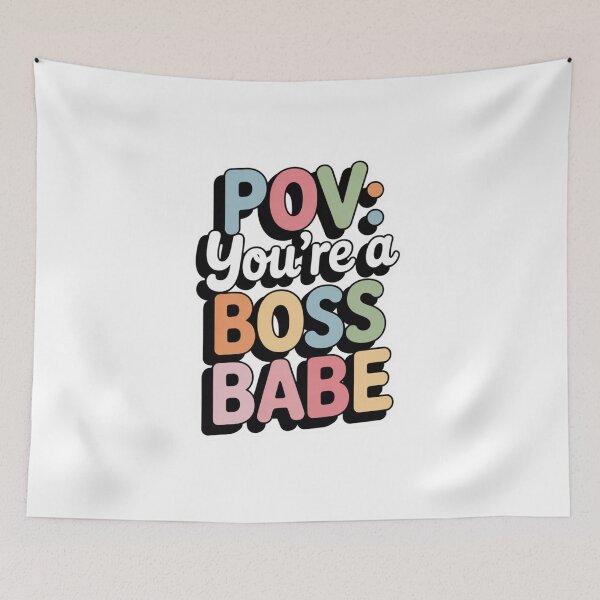 Item preview, POV You’re a Boss Babe. Cute Retro Typography Girl Power Quote Design designed and sold by Aarvya Fashion Club ( A.F.C ).