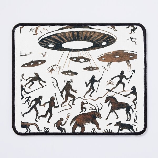 Item preview, Ancient Encounter — Cave Painting UFO Invasion designed and sold by FlatlineArtCo.