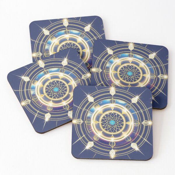 Item preview, Divine Radiance Sacred Mandala – Golden Halo Geometry on Navy Cosmic Background designed and sold by ArtivaNest.
