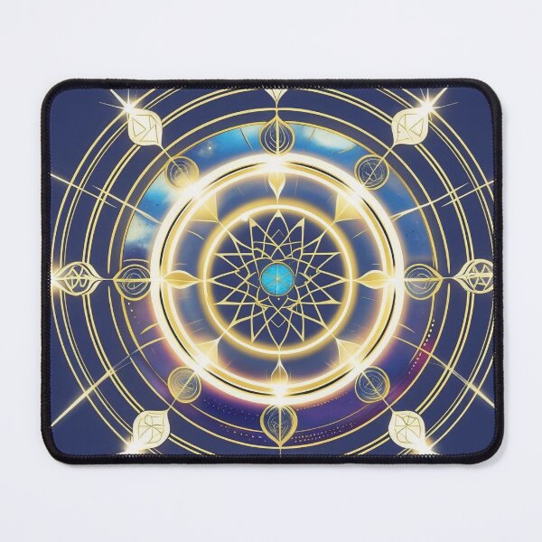 Item preview, Divine Radiance Sacred Mandala – Golden Halo Geometry on Navy Cosmic Background designed and sold by ArtivaNest.