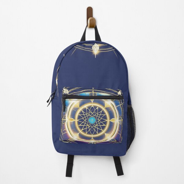 Item preview, Divine Radiance Sacred Mandala – Golden Halo Geometry on Navy Cosmic Background designed and sold by ArtivaNest.