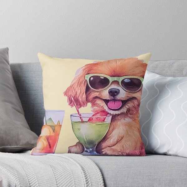 Item preview, Tropical Summer Vacation Puppy | Dog with Cocktails & Sunglasses  designed and sold by Tokraz-art.