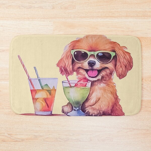Item preview, Tropical Summer Vacation Puppy | Dog with Cocktails & Sunglasses  designed and sold by Tokraz-art.