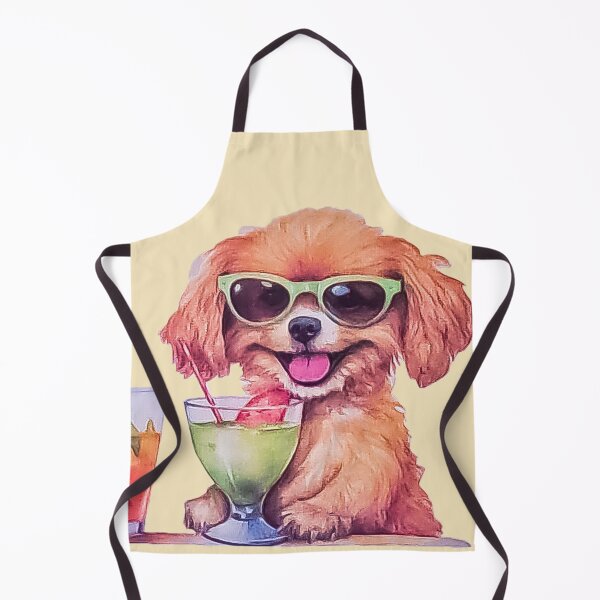 Item preview, Tropical Summer Vacation Puppy | Dog with Cocktails & Sunglasses designed and sold by Tokraz-art.