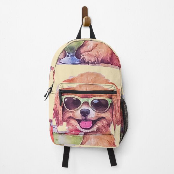 Item preview, Tropical Summer Vacation Puppy | Dog with Cocktails & Sunglasses  designed and sold by Tokraz-art.