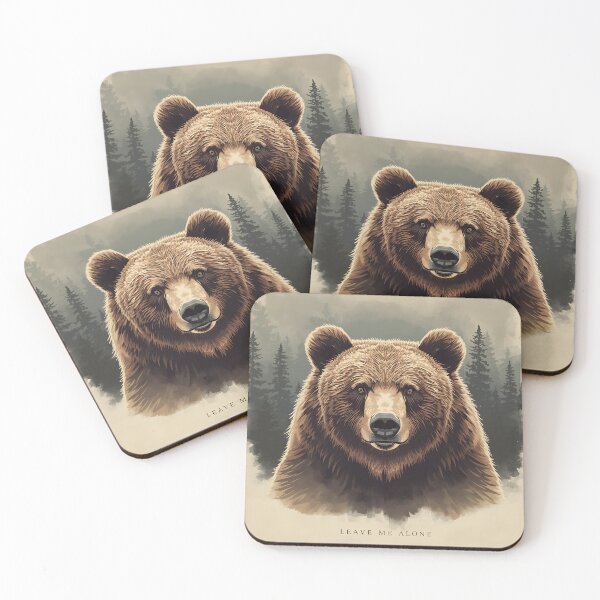 Item preview, Leave Me Alone Bear – Introvert Wilderness Art designed and sold by Kavya Art.