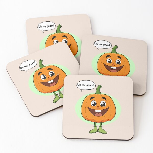 Item preview, Oh My Gourd Funny Pumpkin Pun – Cute Halloween Cartoon Sticker designed and sold by RositaArtStudio.