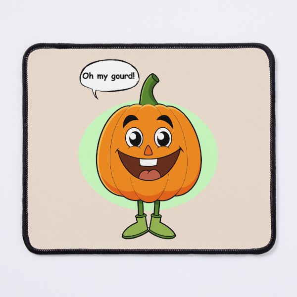 Item preview, Oh My Gourd Funny Pumpkin Pun – Cute Halloween Cartoon Sticker designed and sold by RositaArtStudio.