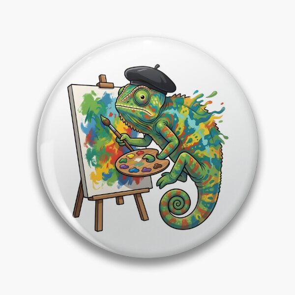 Item preview, Colorful Chameleon Artist Painting on Canvas designed and sold by Kvarny.