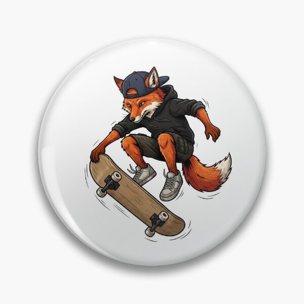 Item preview, Cool Skater Fox Performing Kickflip on Skateboard designed and sold by Kvarny.
