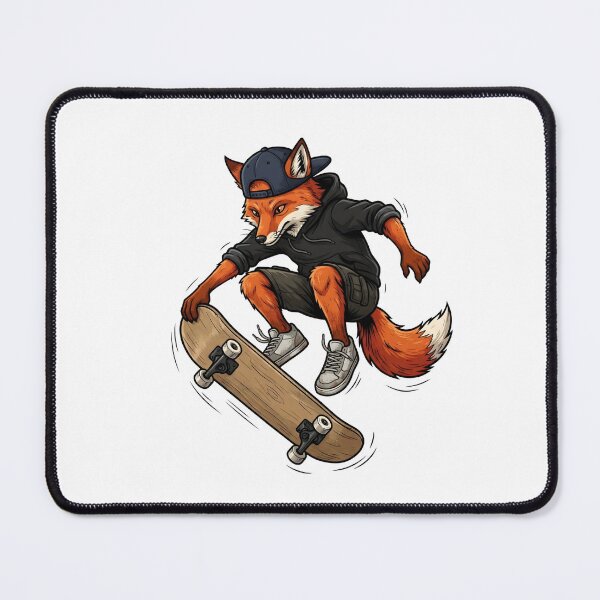 Item preview, Cool Skater Fox Performing Kickflip on Skateboard designed and sold by Kvarny.