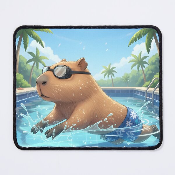 Item preview, Capybara Pool Day designed and sold by OooWeeArt.