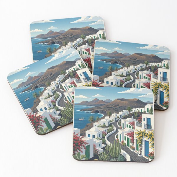 Item preview, Lanzarote Spain Vintage Travel Poster - The Volcanic Island - Canary Islands designed and sold by varunmav.