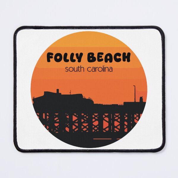 Item preview, Folly Beach South Carolina Pier Sunset Silhouette Beach designed and sold by PixelWaveBD.