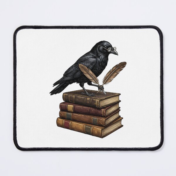 Item preview, Vintage Crow Scholar on Stack of Antique Books with Quill designed and sold by Kvarny.