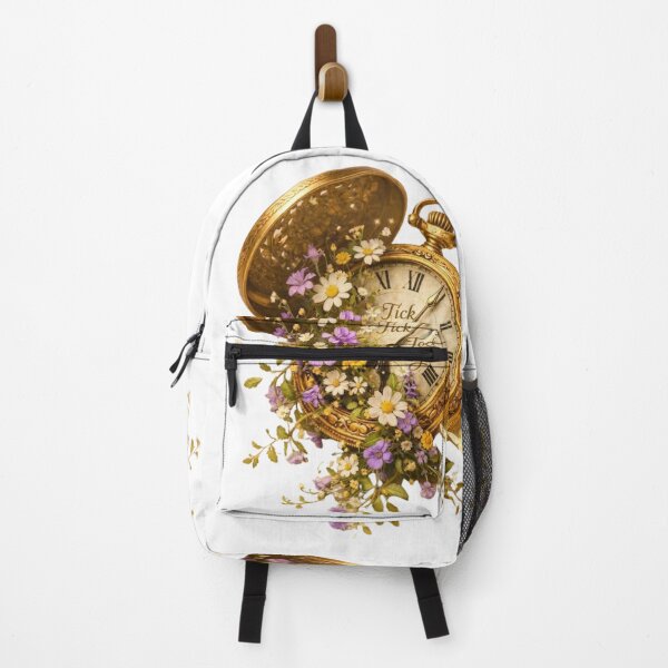 Item preview, Vintage Alice in Wonderland Pocket Watch – Tick Tock Magic Floral Illustration designed and sold by Rose Collection Shop.