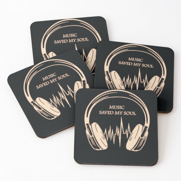 Item preview, DJ Headphones with Soundwave – Music Saved My Soul Quote designed and sold by Clauando.