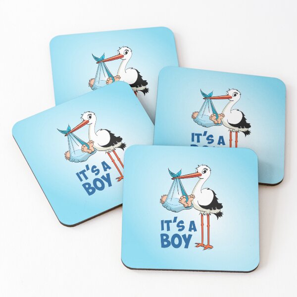Item preview, It’s a boy “The blue stork who delivers the baby boy.”  designed and sold by Stef Ringoot, cartoons and illustrations.