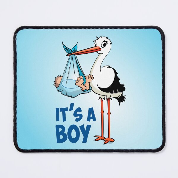 Item preview, It’s a boy “The blue stork who delivers the baby boy.” designed and sold by Stef Ringoot, cartoons and illustrations.