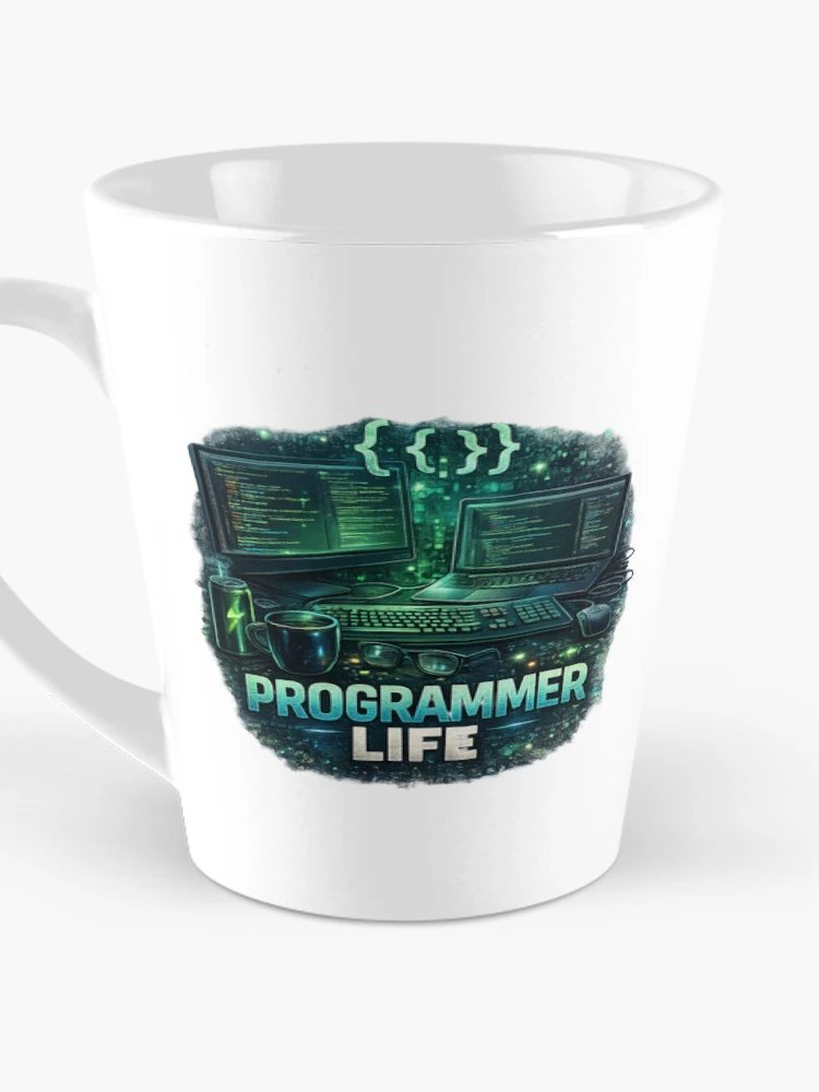 Thumbnail 3 of 4, Coffee Mug, Programmer Life Coding Developer Tech Design designed and sold by MIArt Studio.