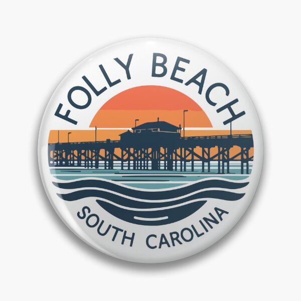 Item preview, Folly Beach South Carolina Fishing Pier Sunset Coastal Sticker designed and sold by PixelWaveBD.