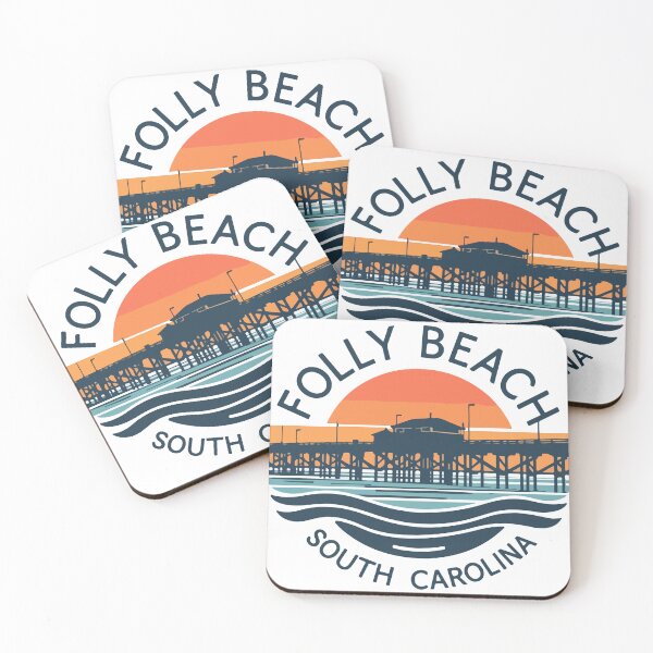Item preview, Folly Beach South Carolina Fishing Pier Sunset Coastal Sticker designed and sold by PixelWaveBD.