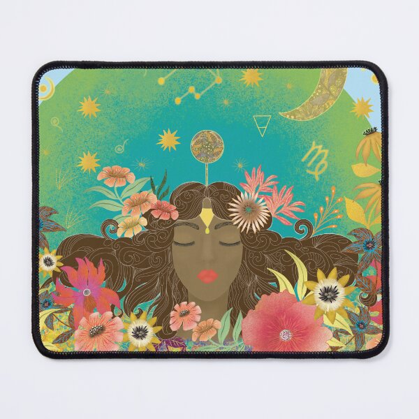 Item preview, Celestial Virgo: Divine Earth Goddess in a Vibrant Wildflower Meadow designed and sold by phatlizzardart.