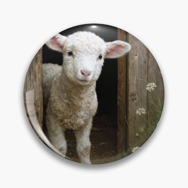 Item preview, Springtime Lamb Standing In Barn Entry designed and sold by Maria Dryfhout.