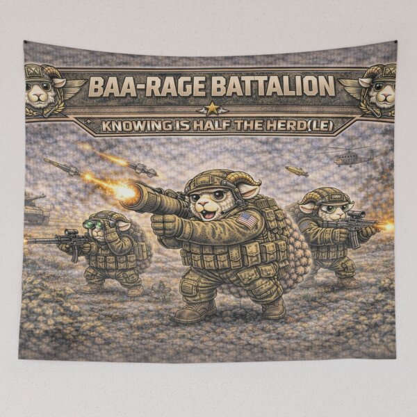 Item preview, Baa-Rage Battalion – Sheep-I Joe Military Parody Squad designed and sold by Thpoar.