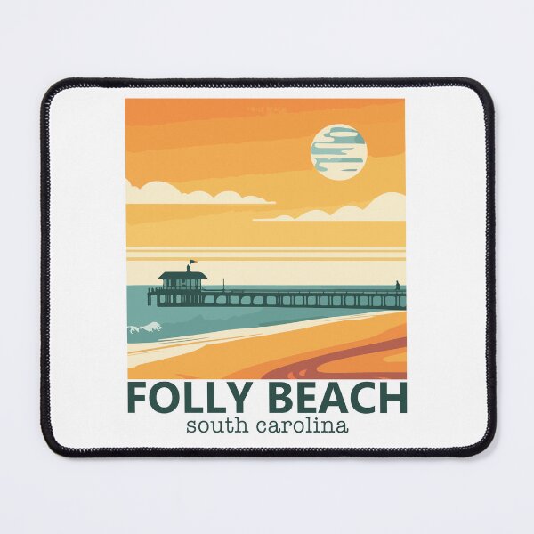 Item preview, Folly Beach South Carolina Vintage Travel Poster Beach designed and sold by PixelWaveBD.