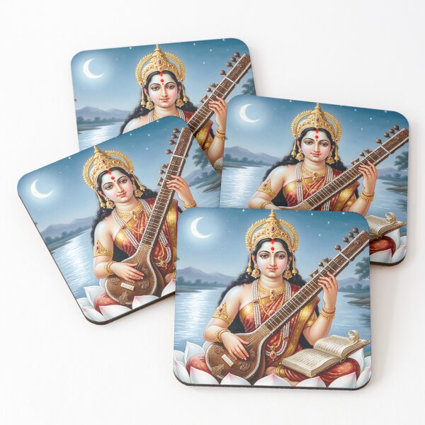 Item preview, Saraswati Goddess Art — Zen Spiritual Illustration designed and sold by Schoenenwald - Illustrations Uniques et Originales.