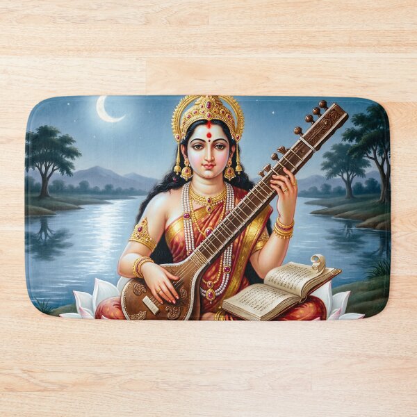 Item preview, Saraswati Goddess Art — Zen Spiritual Illustration designed and sold by Schoenenwald - Illustrations Uniques et Originales.