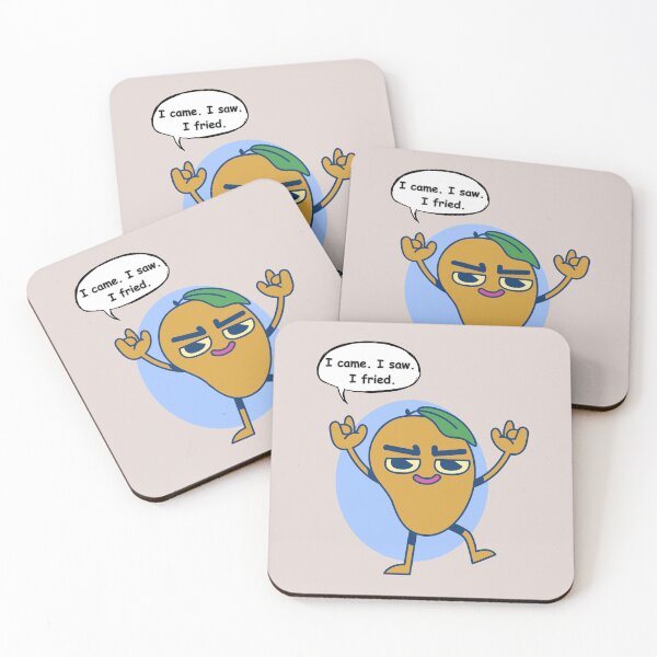 Item preview, I Came I Saw I Fried Funny Potato Pun – Cute Cartoon Food Sticker designed and sold by RositaArtStudio.