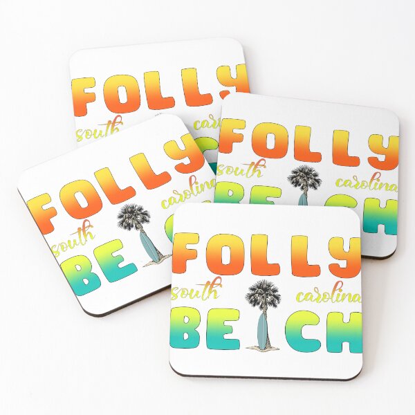 Item preview, Folly Beach South Carolina Retro Typography Summer Surf Beach Bag designed and sold by PixelWaveBD.