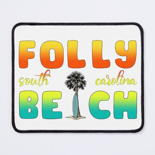 Item preview, Folly Beach South Carolina Retro Typography Summer Surf Beach Bag designed and sold by PixelWaveBD.