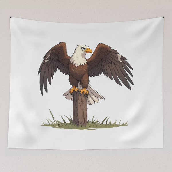 Item preview, Powerful Bald Eagle with Spread Wings Patriotic Design designed and sold by Karolina’s Cozy Creations.