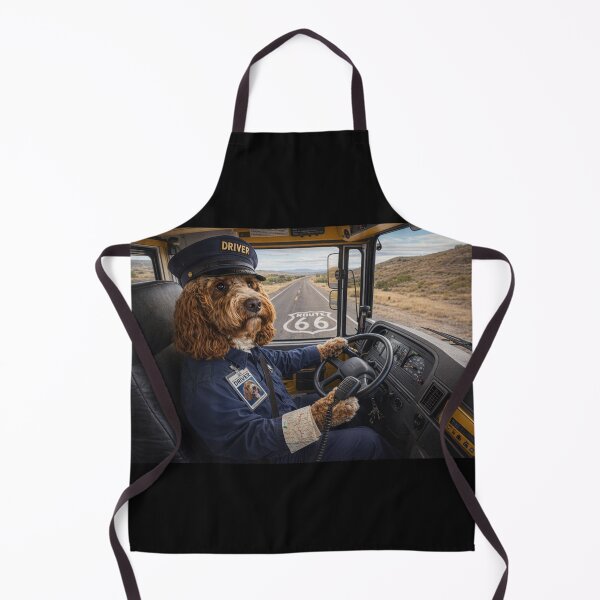 Item preview, Cockapoo Bus Driver on Route 66 designed and sold by Paul Thompson Photography.