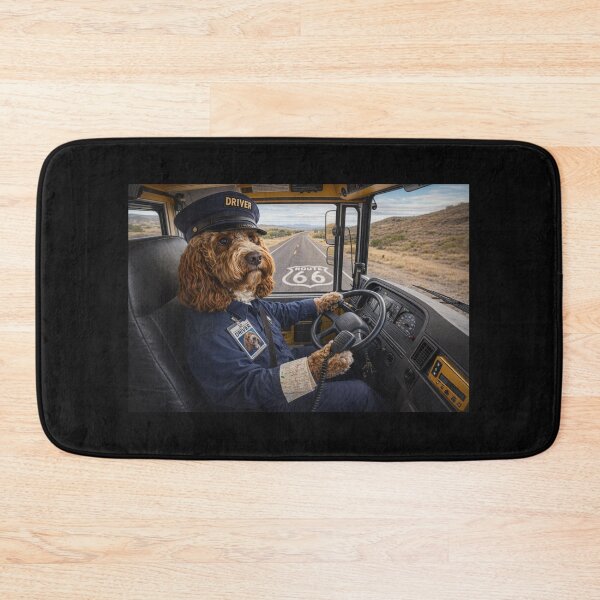 Item preview, Cockapoo Bus Driver on Route 66 designed and sold by Paul Thompson Photography.