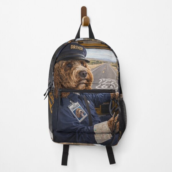 Item preview, Cockapoo Bus Driver on Route 66 designed and sold by Paul Thompson Photography.