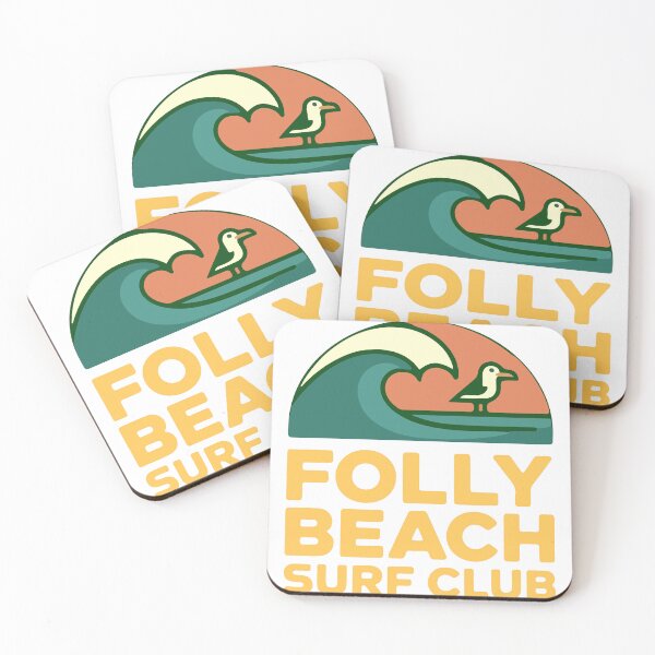 Item preview, Folly Beach Surf Club South Carolina Retro Wave Sticker designed and sold by PixelWaveBD.