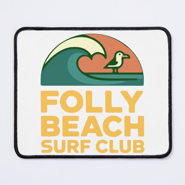 Item preview, Folly Beach Surf Club South Carolina Retro Wave Sticker designed and sold by PixelWaveBD.