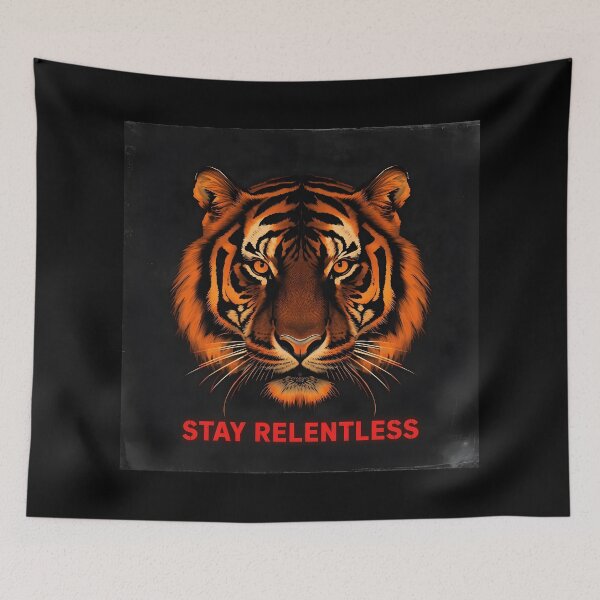Item preview, Relentless Tiger – Fierce Motivation Beast Graphic designed and sold by Kavya Art.