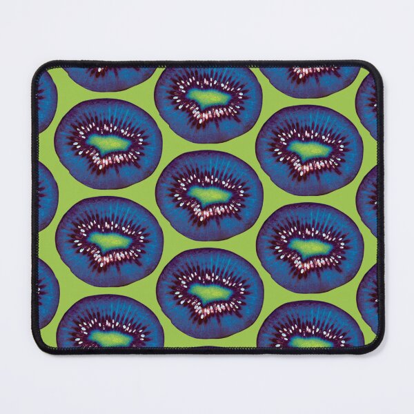 Item preview, Bold Psychedelic Kiwi Slice Pattern on Lime Green Background designed and sold by Fabulosa Designs.