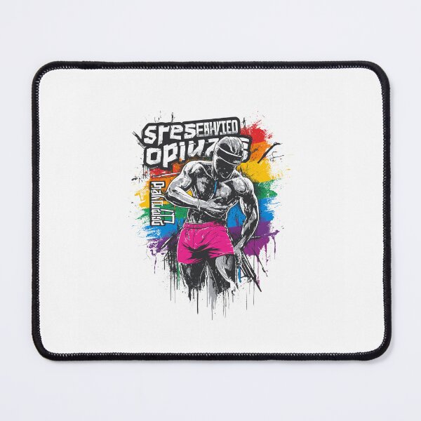 Item preview, Gay Muscular Man on Pride Flag – Vibrant Queer Art designed and sold by InkDazzle.