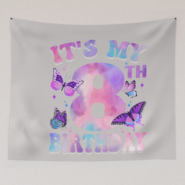 Item preview, It's My 8th Birthday Butterfly Theme 8 Year Old Party Girl designed and sold by MabelWells.