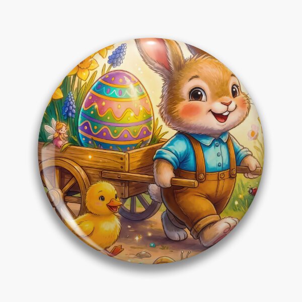 Item preview, Happy Easter Bunny Pushing Egg Cart with Baby Ducks | Kids T-Shirt designed and sold by MaisonMaroMara.